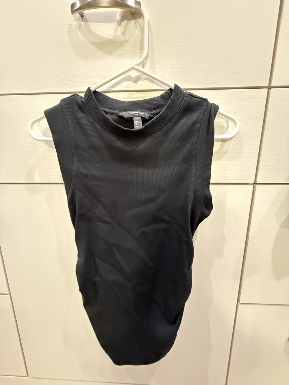 White House Black Market Black Mock Neck Sleeveless Tank